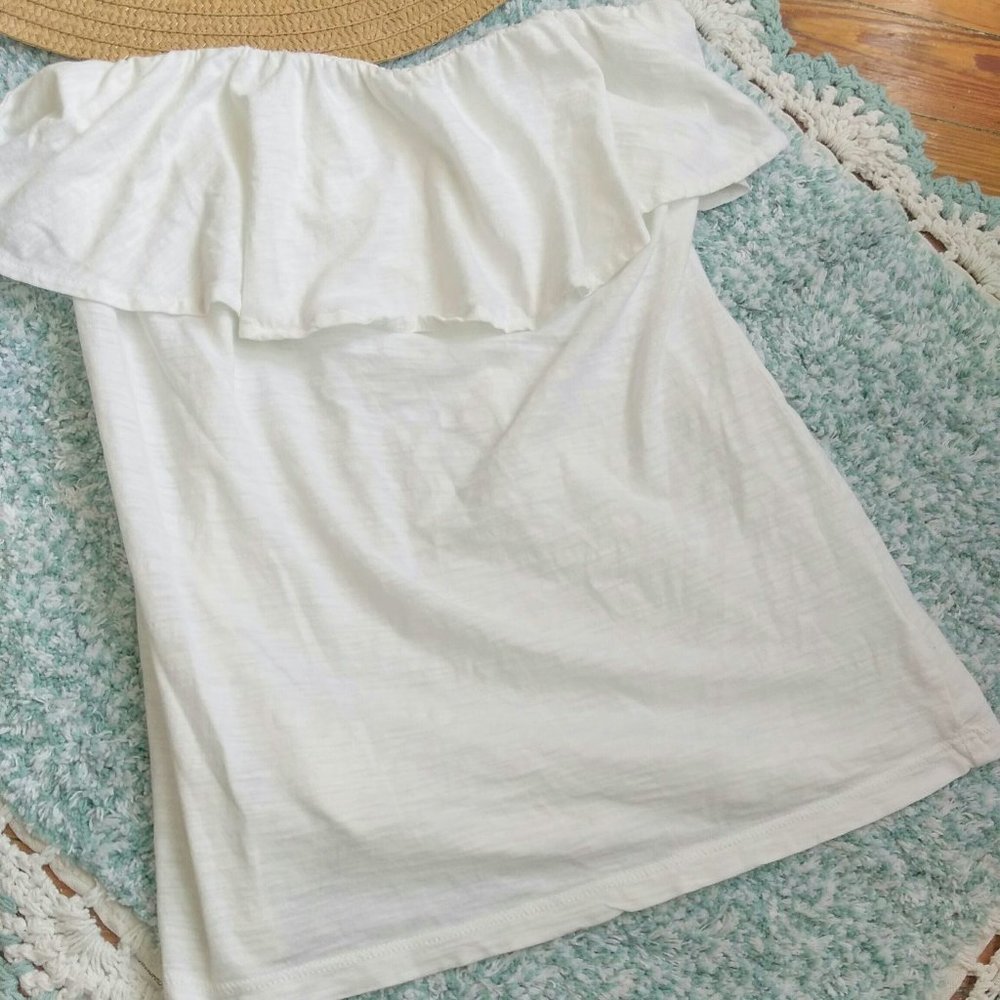 Lilly Pulitzer White Wiley Ruffle tube top